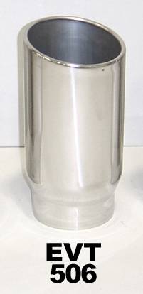 Exhaust Tail Pipe Tip 5 in ID x 6 in OD x 12 in L Bolt On Hardware Not Incl Polished 304 Stainless Steel Pypes Exhaust - TRUCKED UP - Truck Superstore