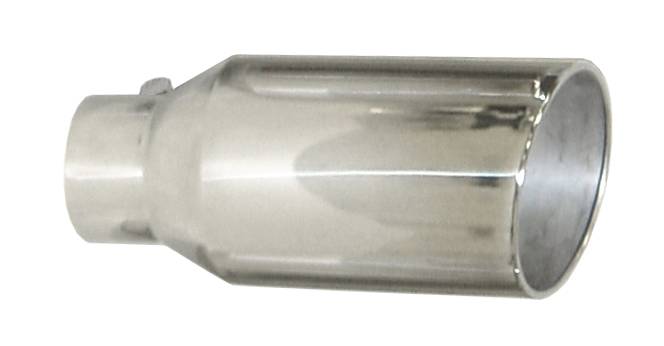 Exhaust Tail Pipe Tip 5 in ID x 8 in OD x 18 in L Bolt On Hardware Not Incl Polished 304 Stainless Steel Pypes Exhaust - TRUCKED UP - Truck Superstore