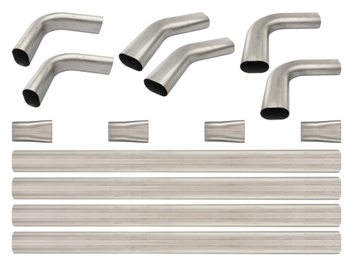 3 Inch Oval Exhaust Builders Kit 304 Stainless Steel Low-Profile Ground Clearance Pypes Performance Exhaust - TRUCKED UP - Truck Superstore