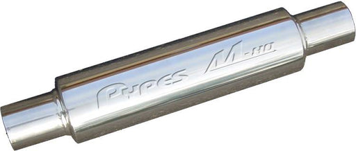 M-80 Series Muffler 2.5 in Round 14 in L Hardware Not Incl Polished 304 Stainless Steel Pypes Exhaust - TRUCKED UP - Truck Superstore