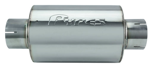 M-80 Series Muffler 3 in Round 6 in Width Hardware Not Incl Polished 304 Stainless Steel Pypes Exhaust - TRUCKED UP - Truck Superstore