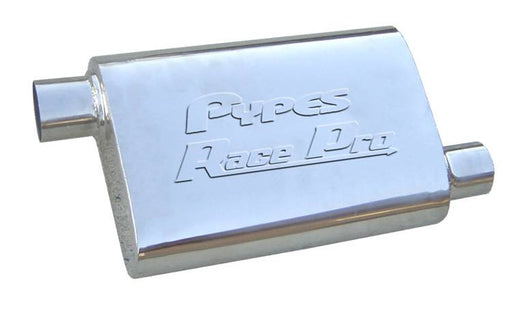 Race Pro Series Muffler 14 in 2.5 in Offset/Offset Hardware Not Incl Polished 304 Stainless Steel Pypes Exhaust - TRUCKED UP - Truck Superstore