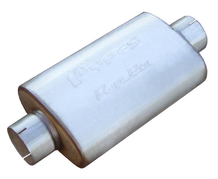 Race Pro Series Muffler 14 in 3.5 in Center/Center Hardware Not Incl Natural 409 Stainless Steel Pypes Exhaust - TRUCKED UP - Truck Superstore