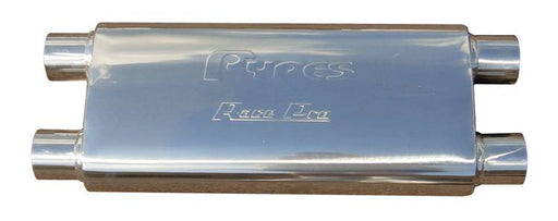 Race Pro Series Muffler 2.5 in Dual Inlet/Outlet 20 in L Hardware Not Incl Polished 304 Stainless Steel Pypes Exhaust - TRUCKED UP - Truck Superstore
