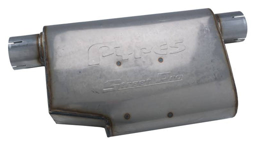 Street Pro Series Muffler 14 in 2.5 in Offset/Offset Same Side Hardware Not Incl Natural 409 Stainless Steel Pypes Exhaust - TRUCKED UP - Truck Superstore