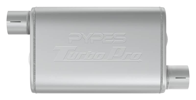 Turbo Pro Muffler 2.5 Inch Offset Inlet/Offset Outlet Pypes Exhaust - TRUCKED UP - Truck Superstore