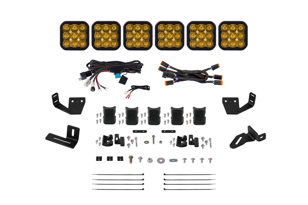 SS5 6-Pod CrossLink Mounting Kit for Prinsu/Sherpa Roof Racks, Pro Yellow Driving Diode Dynamics - TRUCKED UP - Truck Superstore