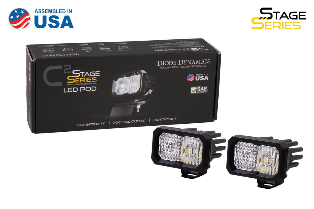 Stage Series 2 Inch LED Pod, Pro White Combo Standard RBL Pair - TRUCKED UP - Truck Superstore