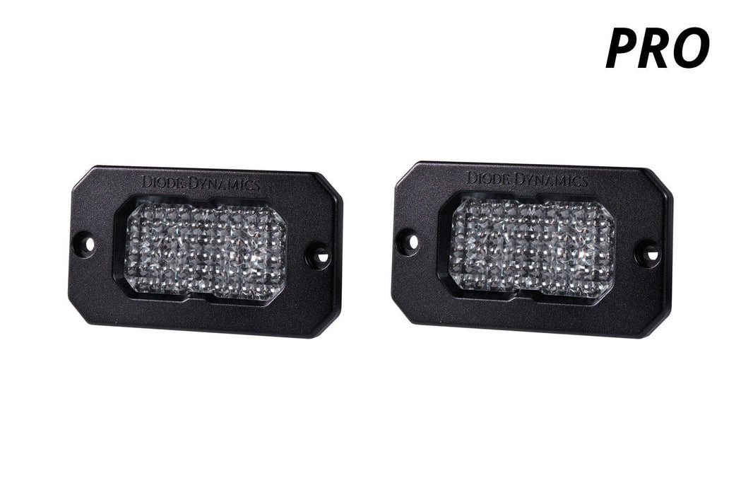 Stage Series 2 Inch LED Pod, Pro White Flood Flush RBL Pair - TRUCKED UP - Truck Superstore