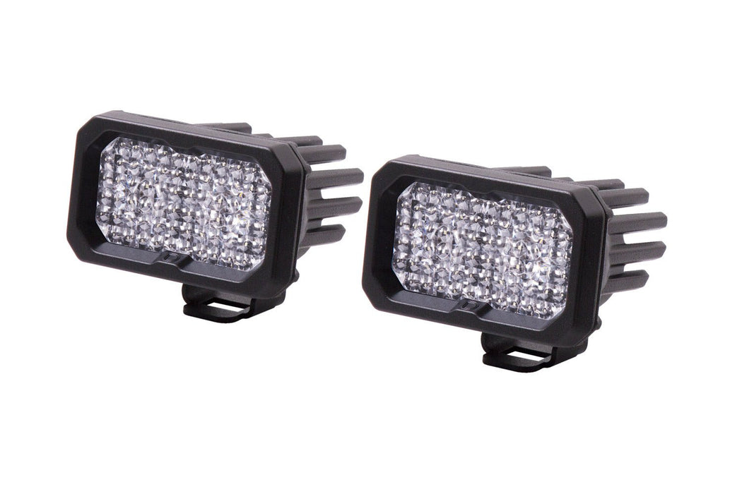 Stage Series 2 Inch LED Pod, Pro White Flood Standard RBL Pair - TRUCKED UP - Truck Superstore