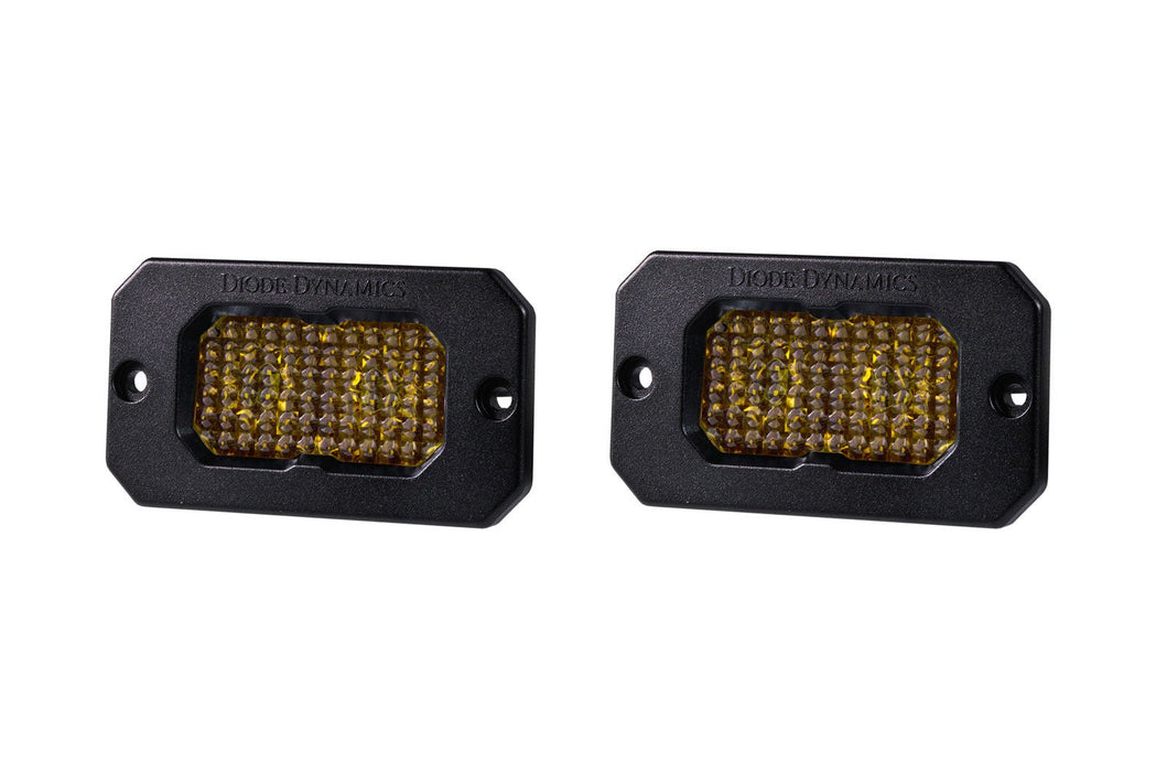 Stage Series 2 Inch LED Pod, Pro Yellow Flood Flush ABL Pair - TRUCKED UP - Truck Superstore