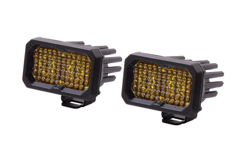 Stage Series 2 Inch LED Pod, Pro Yellow Flood Standard ABL Pair - TRUCKED UP - Truck Superstore