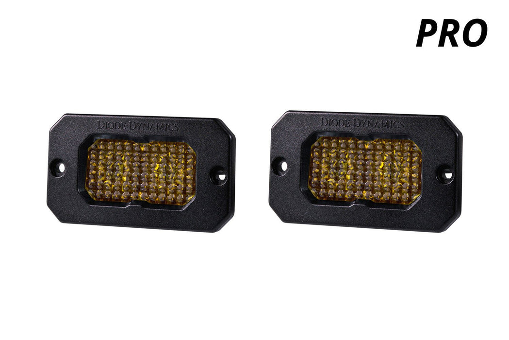 Stage Series 2 Inch LED Pod, Pro Yellow Fog Flush ABL Pair - TRUCKED UP - Truck Superstore