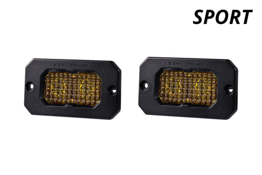 Stage Series 2 Inch LED Pod, Sport Yellow Flood Flush ABL Pair - TRUCKED UP - Truck Superstore