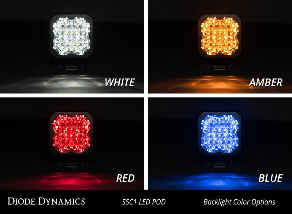 Stage Series C1 LED Pod Pro White Flood Flush RBL Pair Diode Dynamics - TRUCKED UP - Truck Superstore