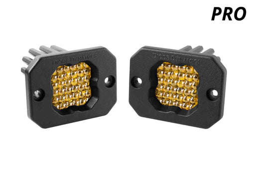 Stage Series C1 LED Pod Pro Yellow Flood Flush ABL Pair Diode Dynamics - TRUCKED UP - Truck Superstore