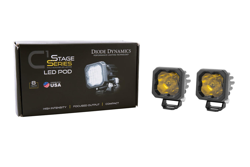 Stage Series C1 LED Pod Pro Yellow Wide Standard ABL Pair Diode Dynamics - TRUCKED UP - Truck Superstore