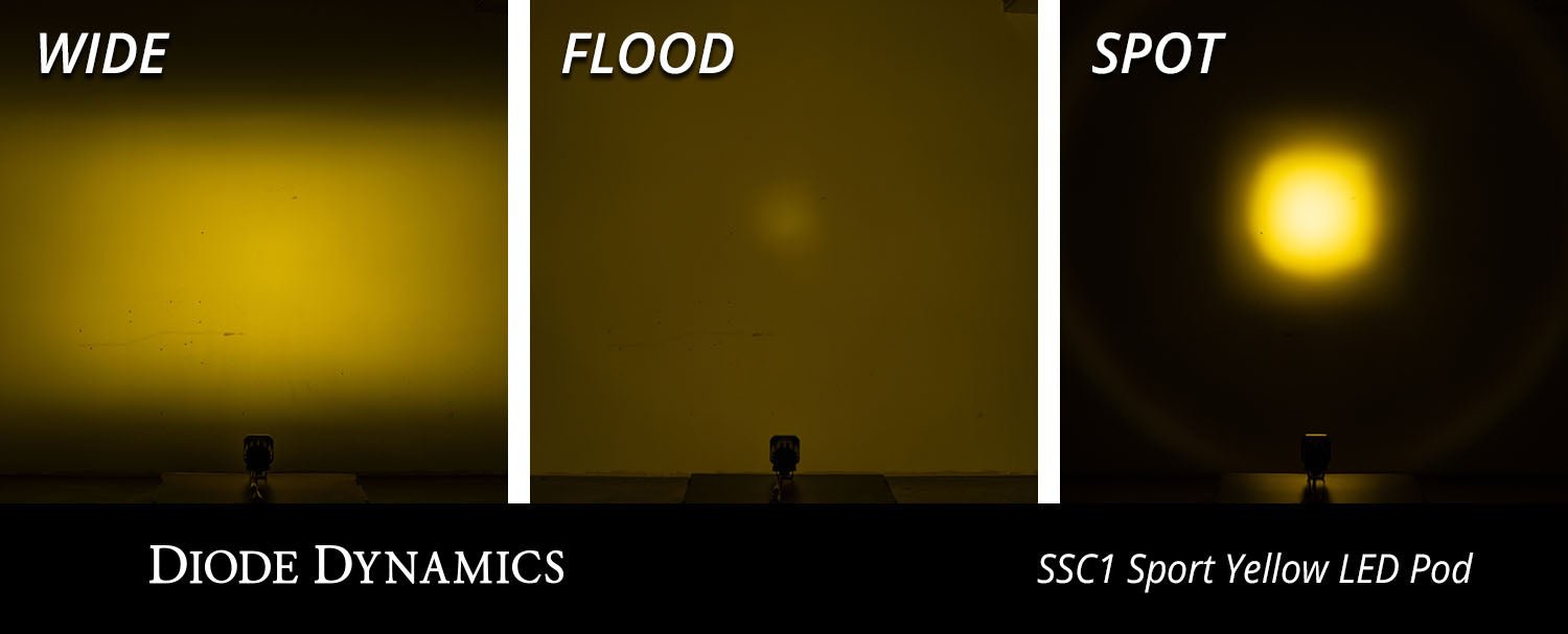 Stage Series C1 LED Pod Pro Yellow Wide Standard ABL Pair Diode Dynamics - TRUCKED UP - Truck Superstore
