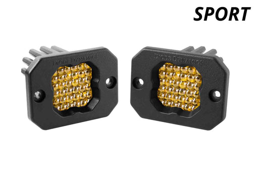 Stage Series C1 LED Pod Sport Yellow Flood Flush ABL Pair Diode Dynamics - TRUCKED UP - Truck Superstore