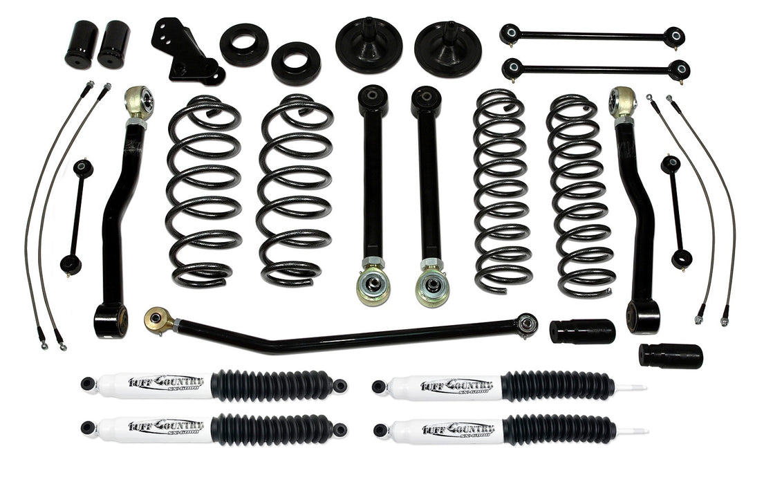 4 Inch Lift Kit 07-18 Jeep Wrangler JK 4 Door Only Lift Kit EZ-Flex w/ SX6000 Shocks Tuff Country - TRUCKED UP - Truck Superstore